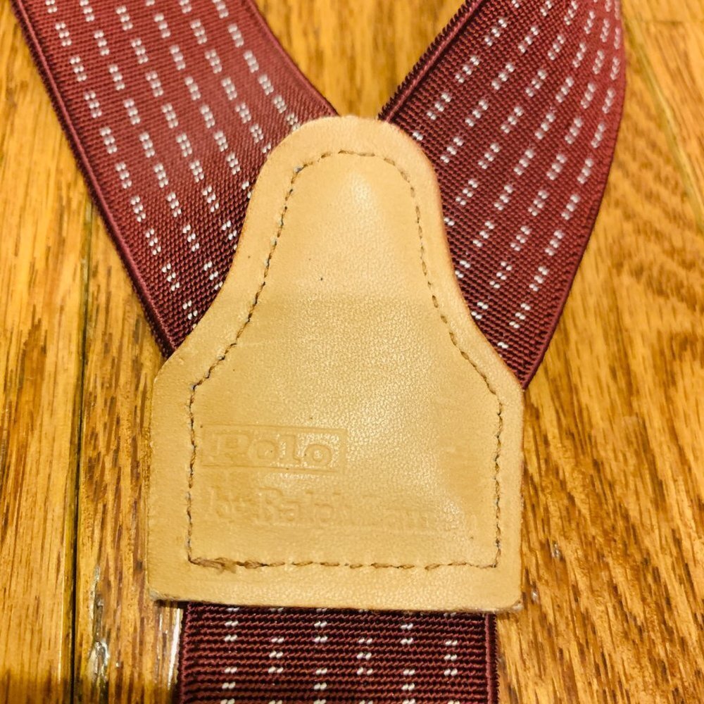 Polo Ralph Lauren Vintage Y-Back Leather & Brass Suspenders Braces - Picture 8 of 16